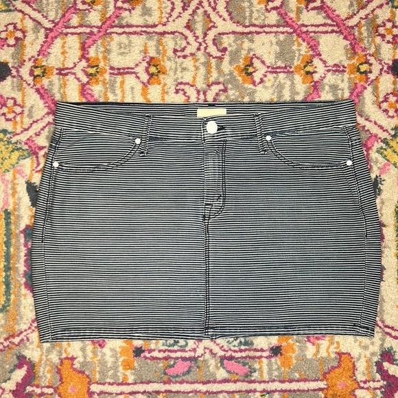 Mother Denim S.N.S Striped Jean On The Road Mini Skirt Size 27 - Picture 2 of 12